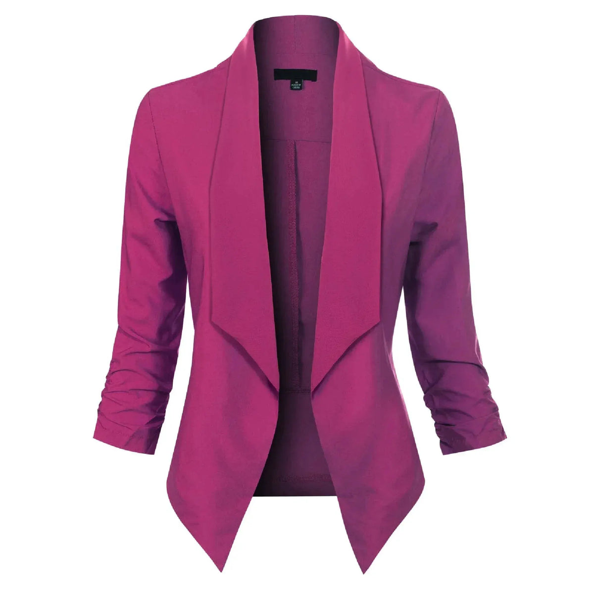 Women's Open-Front Draped Blazer With Gathered Sleeves by Bellmaren
