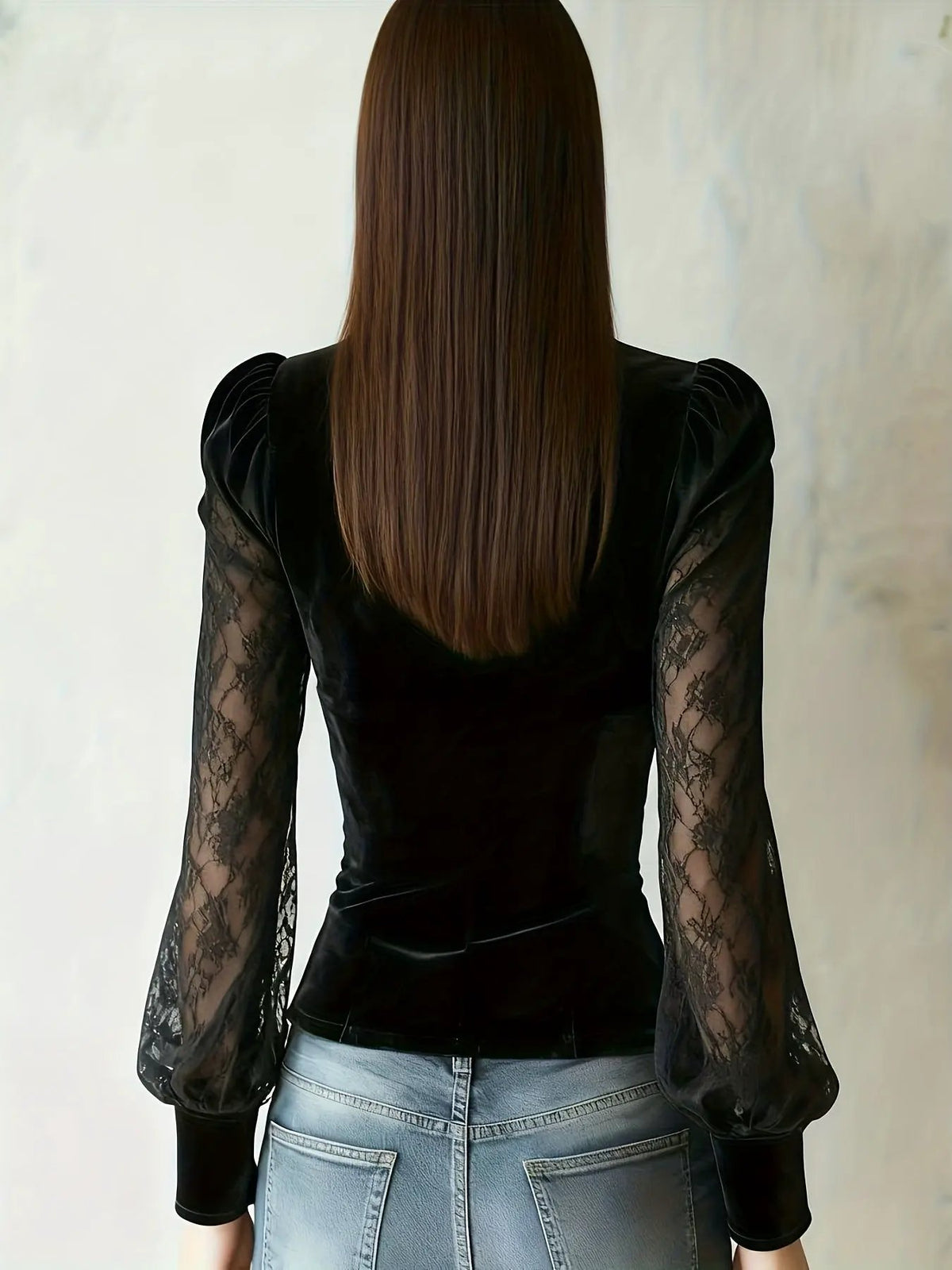Eliana | Sculpted Sheer-Sleeve Blouse by My Store