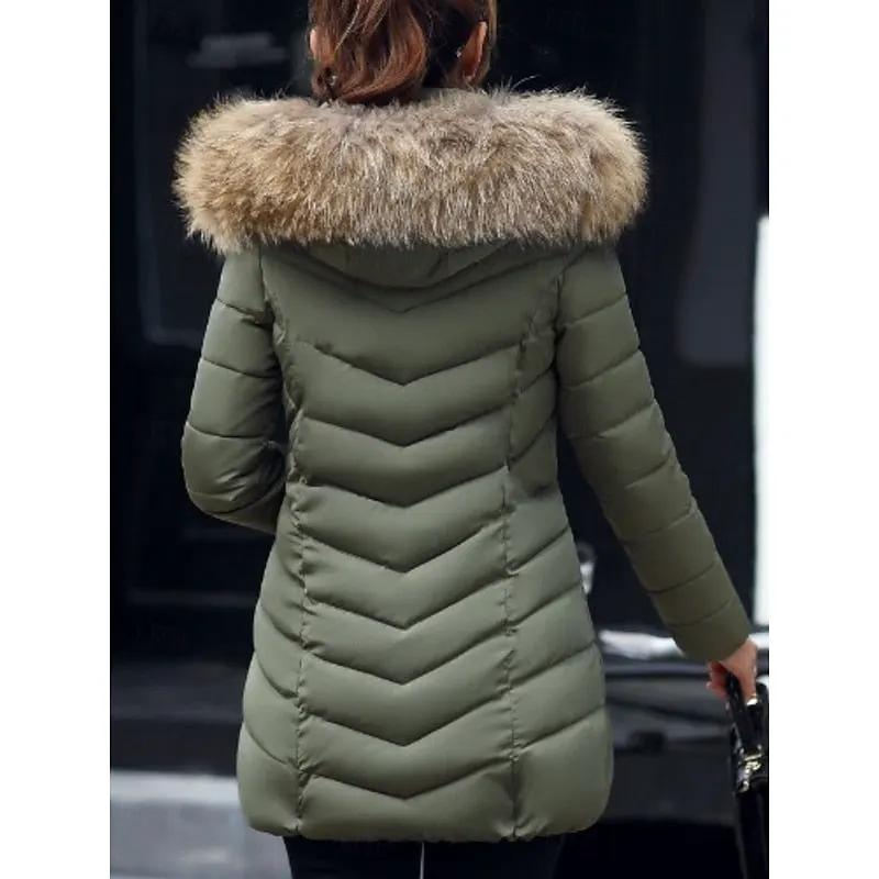 Women's Hooded Quilted Winter Parka With Side Pockets-Women's Coats & Jackets-Bellmaren-Wine-M-My Store