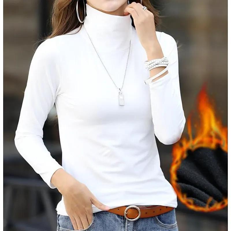 Women's Soft Brushed Inner Turtleneck Top by Bellmaren