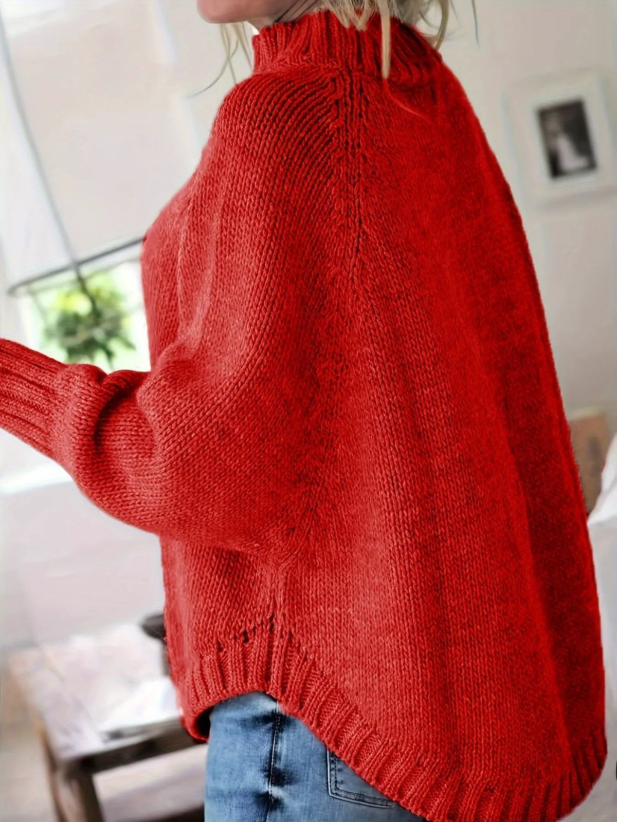 Women's Cable-Knit High-Neck Jumper - Relaxed Fit-Women's Sweaters-Bellmaren-Dark Gray-S-My Store