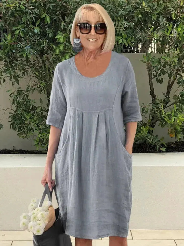 Women's Relaxed Summer Tunic Dress with Pockets by Bellmaren