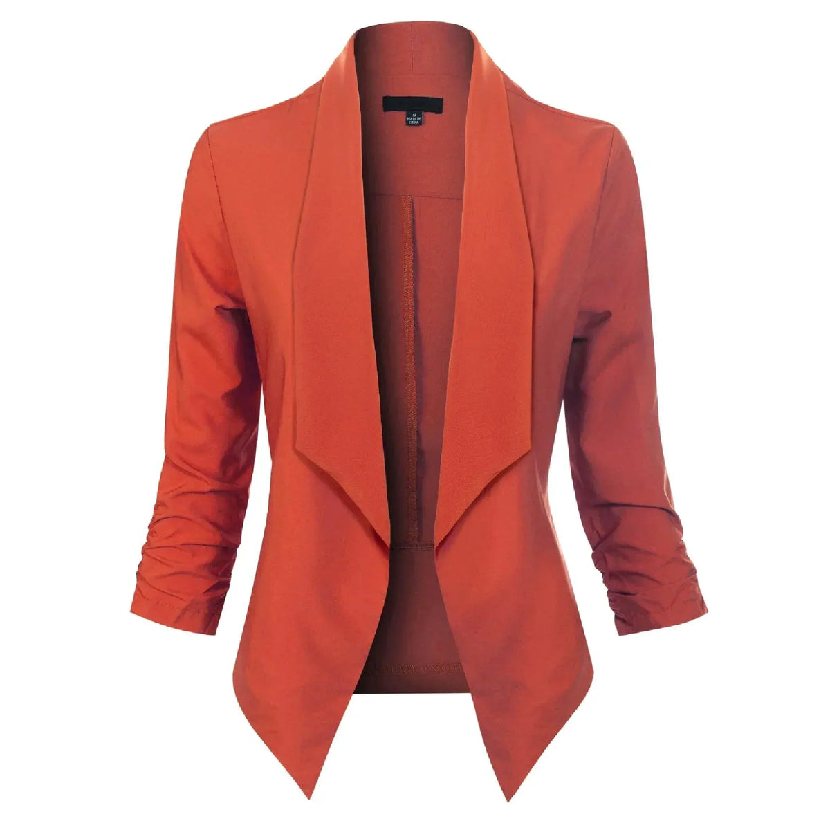 Women's Open-Front Draped Blazer With Gathered Sleeves by Bellmaren