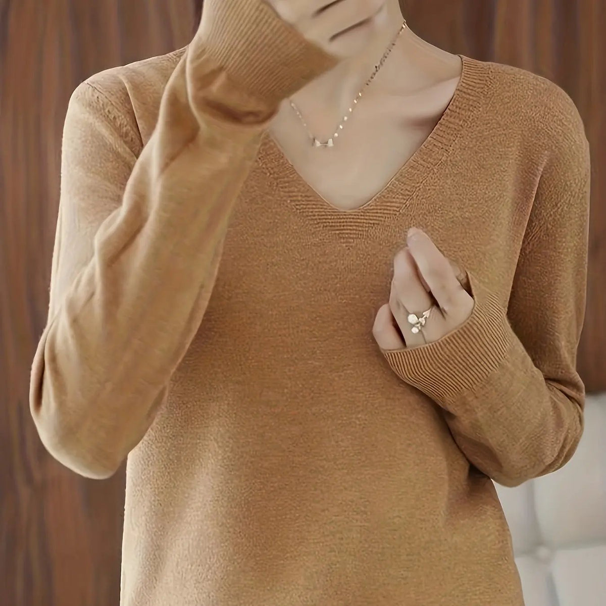 Selene | Soft V-Neck Sweater by My Store