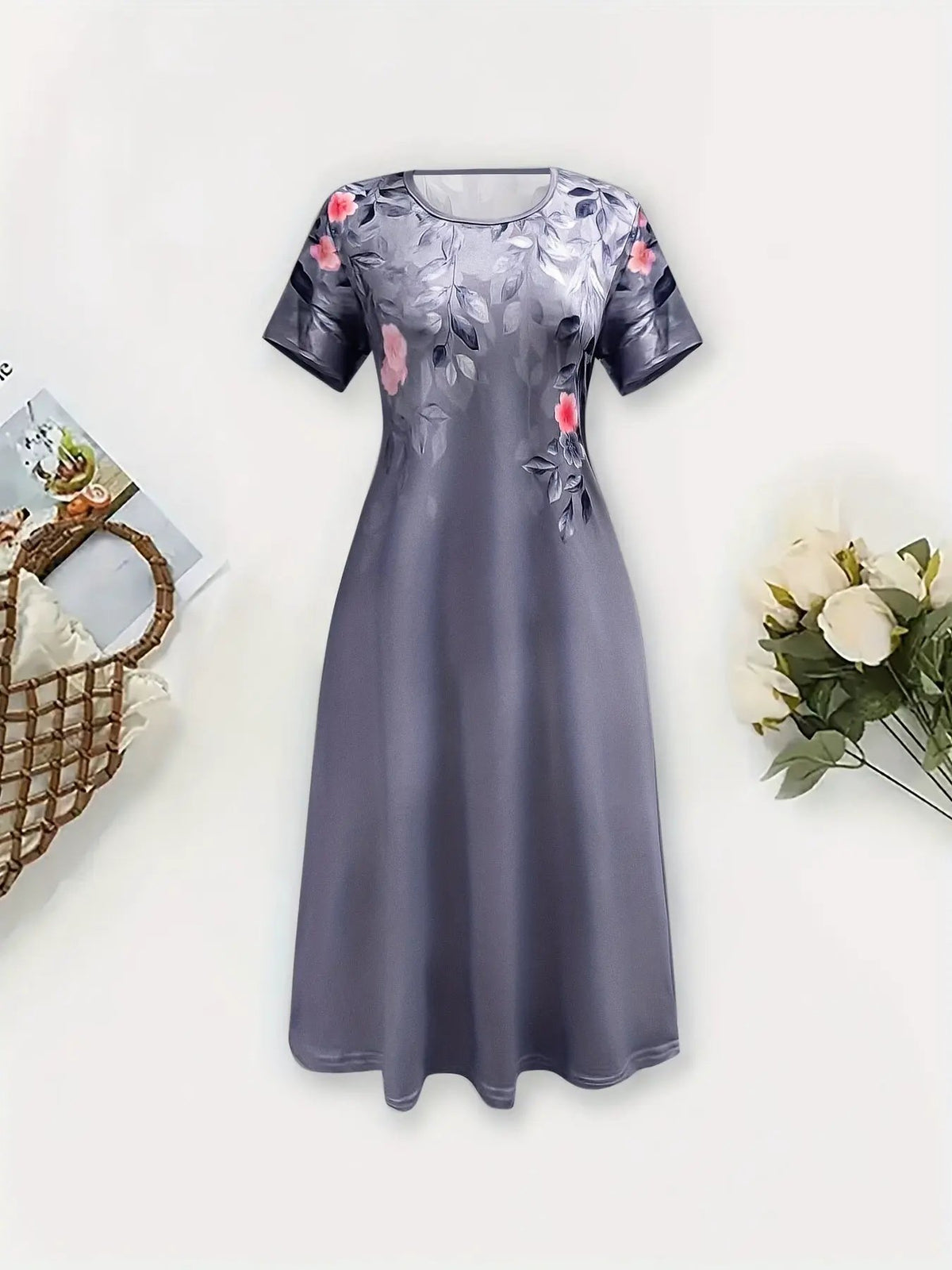 Marjorie | Graceful Floral A-Line Dress by Bellmaren
