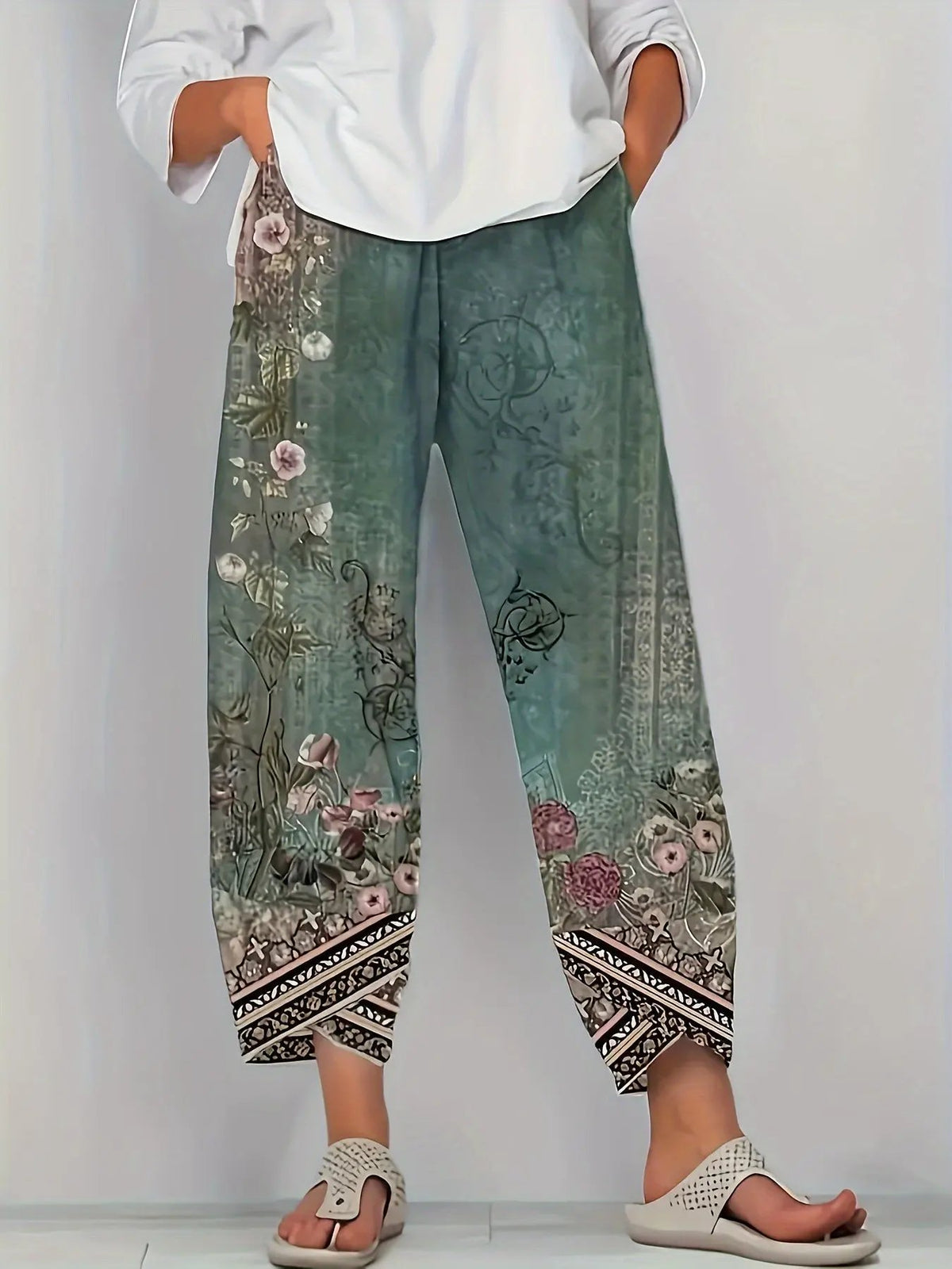 Meredith | Botanical Cropped Pants by My Store