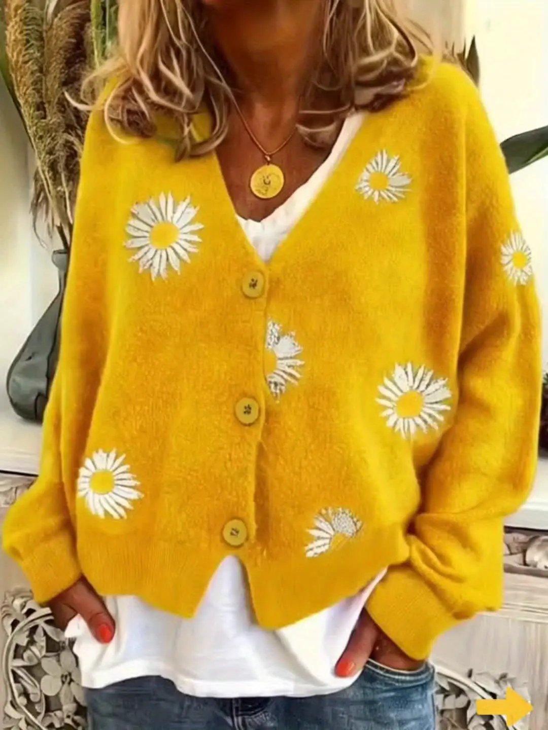 Maribel | Floral Embroidered Button-Front Cardigan by My Store