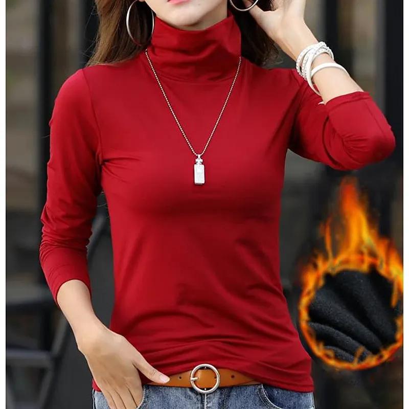 Women's Soft Brushed Inner Turtleneck Top by Bellmaren