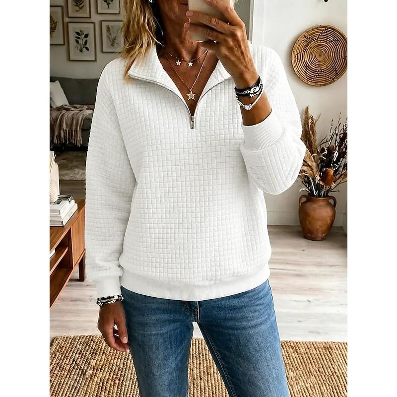 Juliana | Textured Half-Zip Pullover by My Store