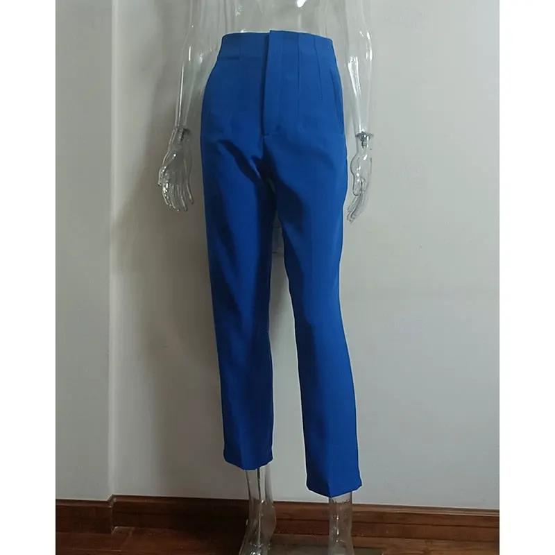 Women's High Waisted Tailored Trousers for Workwear-Women's Trousers-Bellmaren-Sapphire Blue-XS-My Store