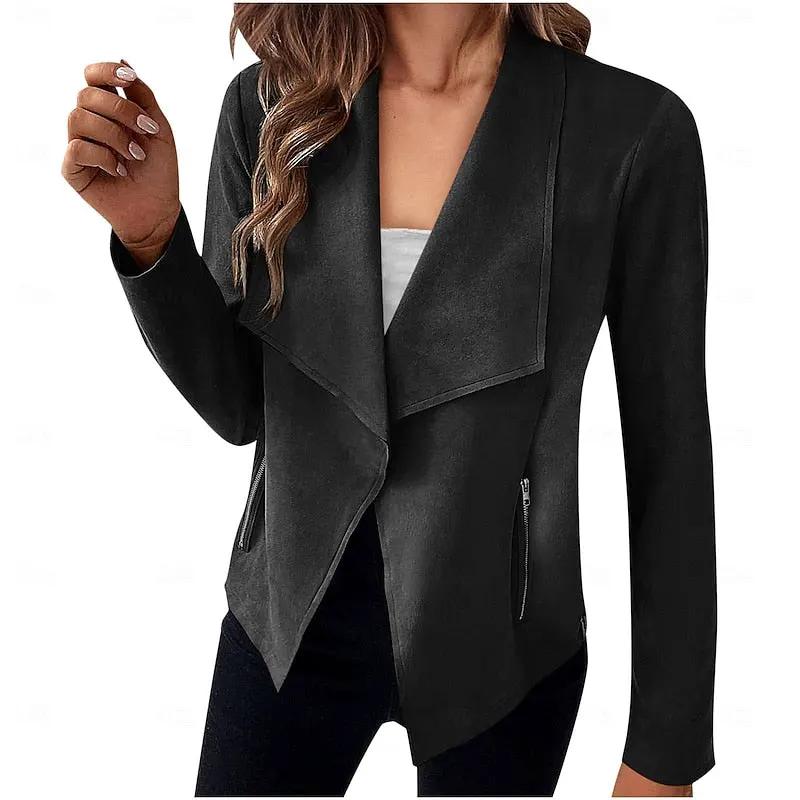 Elaine | Draped Open-Front Jacket by My Store