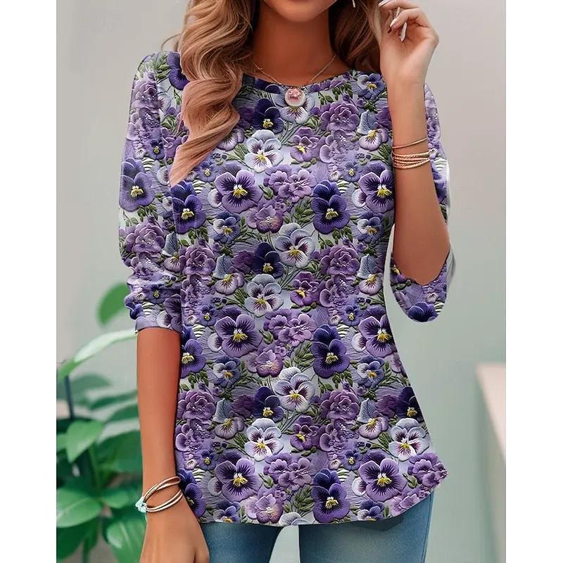 Miriam | Floral Long-Sleeve Top by Bellmaren