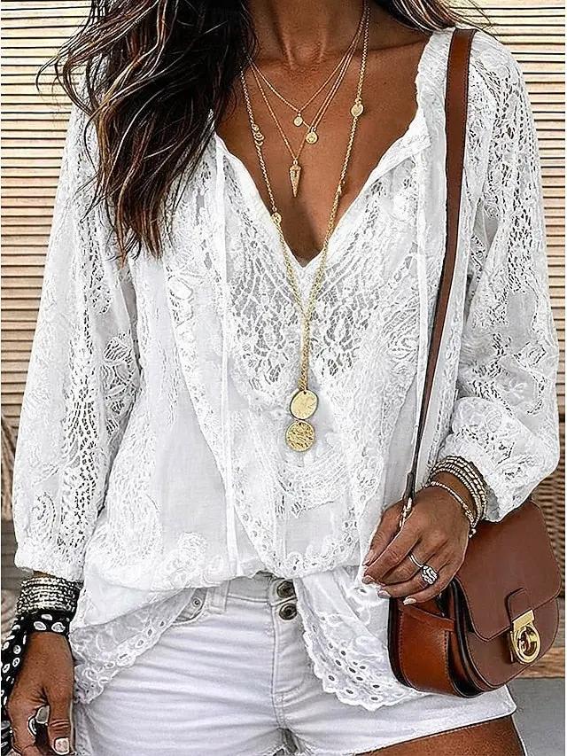 Estelle | Boho Lace-Detail Blouse by My Store