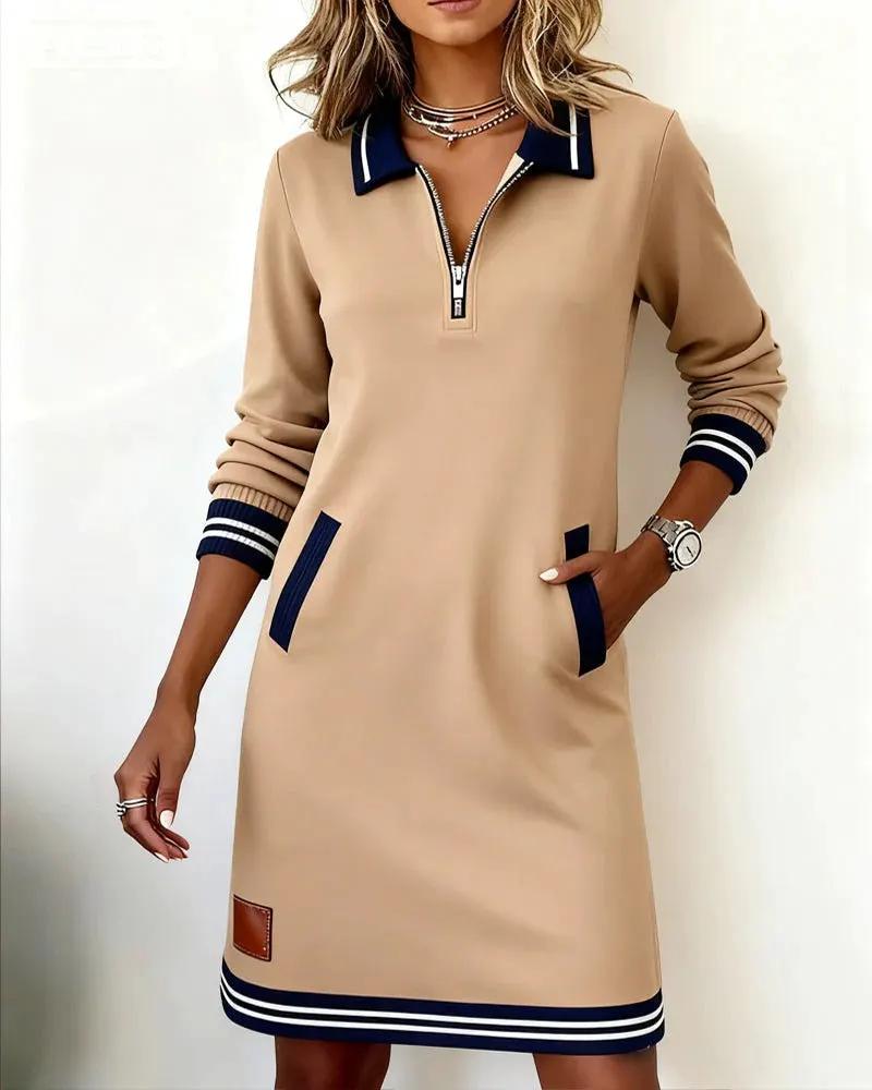 Adeline | Chic Long Sleeve Collar Dress by My Store