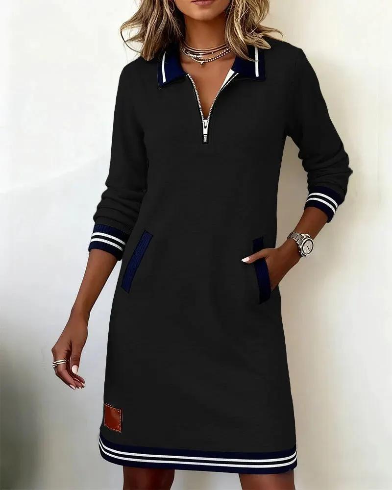 Adeline | Chic Long Sleeve Collar Dress by My Store