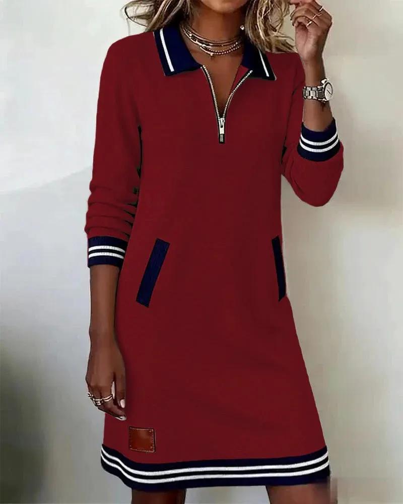 Adeline | Chic Long Sleeve Collar Dress by My Store