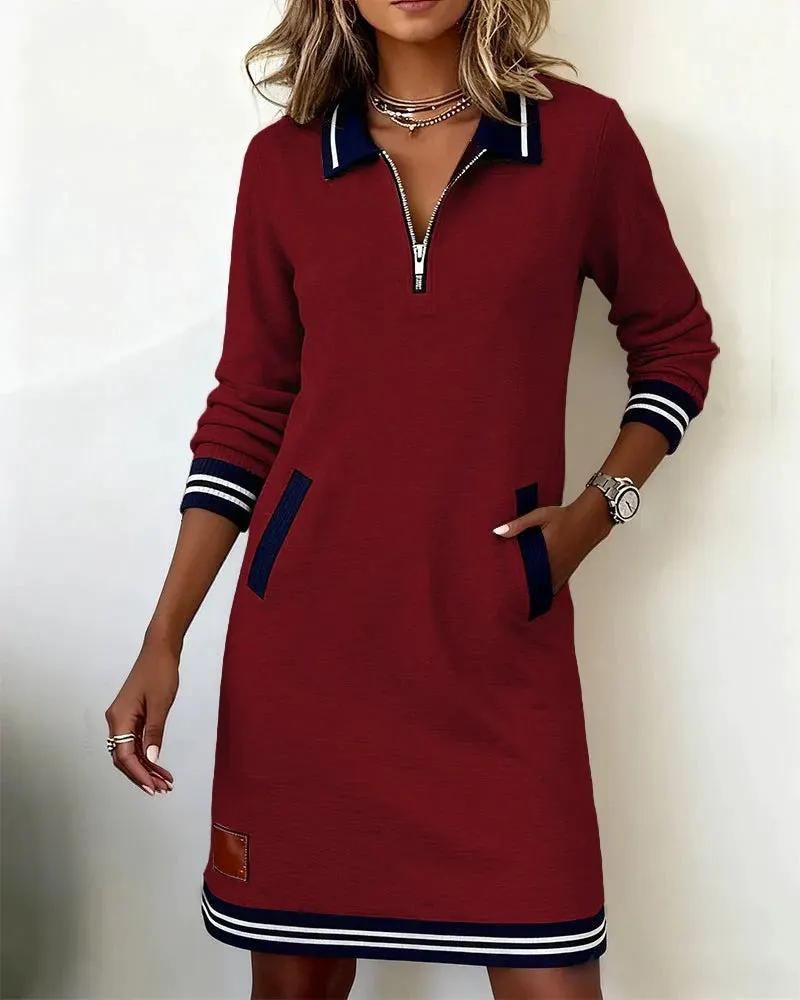 Adeline | Chic Long Sleeve Collar Dress by My Store
