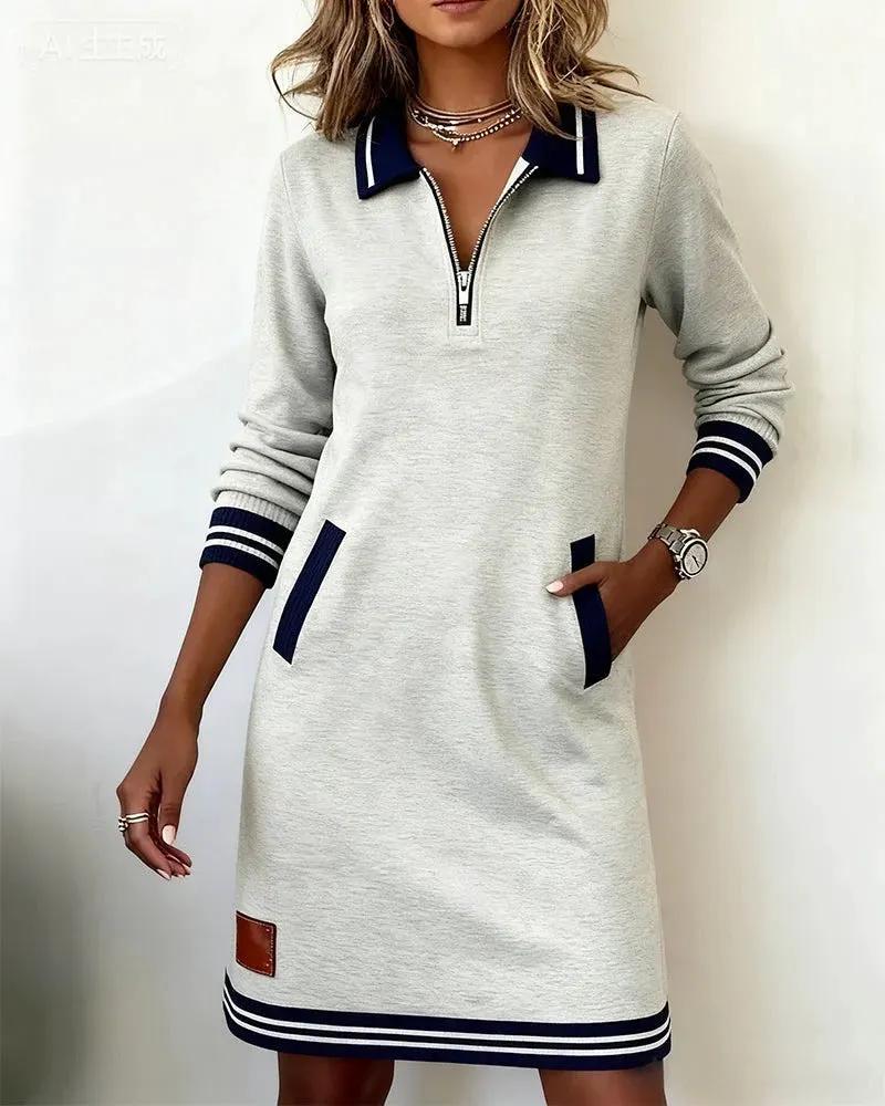 Adeline | Chic Long Sleeve Collar Dress by My Store