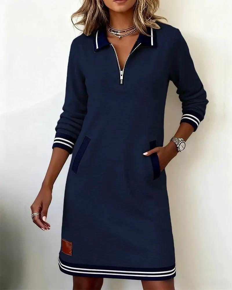 Adeline | Chic Long Sleeve Collar Dress by My Store