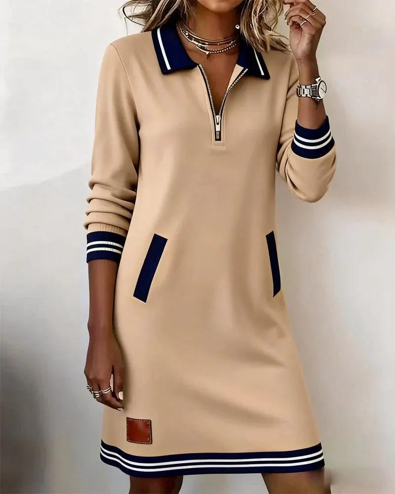 Adeline | Chic Long Sleeve Collar Dress by My Store