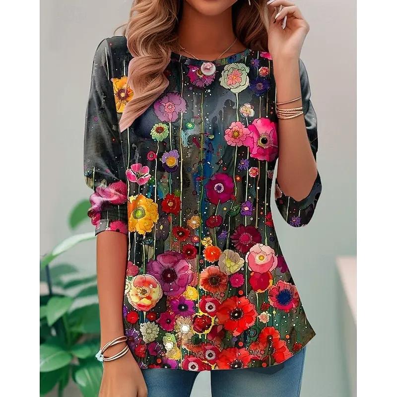 Miriam | Floral Long-Sleeve Top by Bellmaren