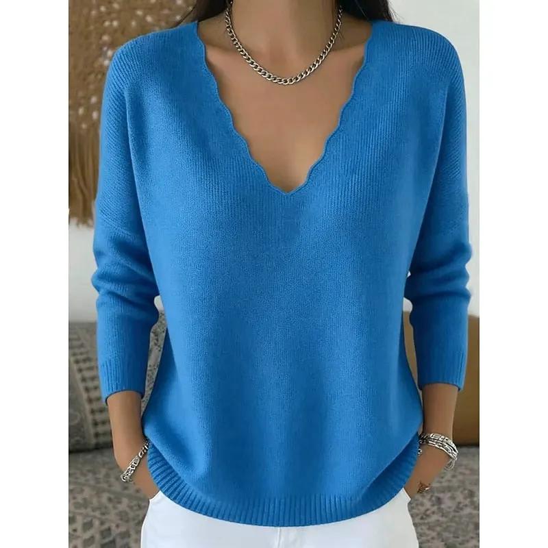 Hannah | Scalloped V-Neck Halloween Pullover by My Store