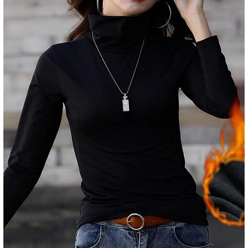 Women's Soft Brushed Inner Turtleneck Top by Bellmaren