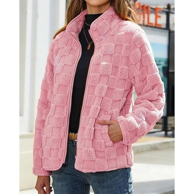 Annika | Textured Stand-Collar Zip Coat by My Store