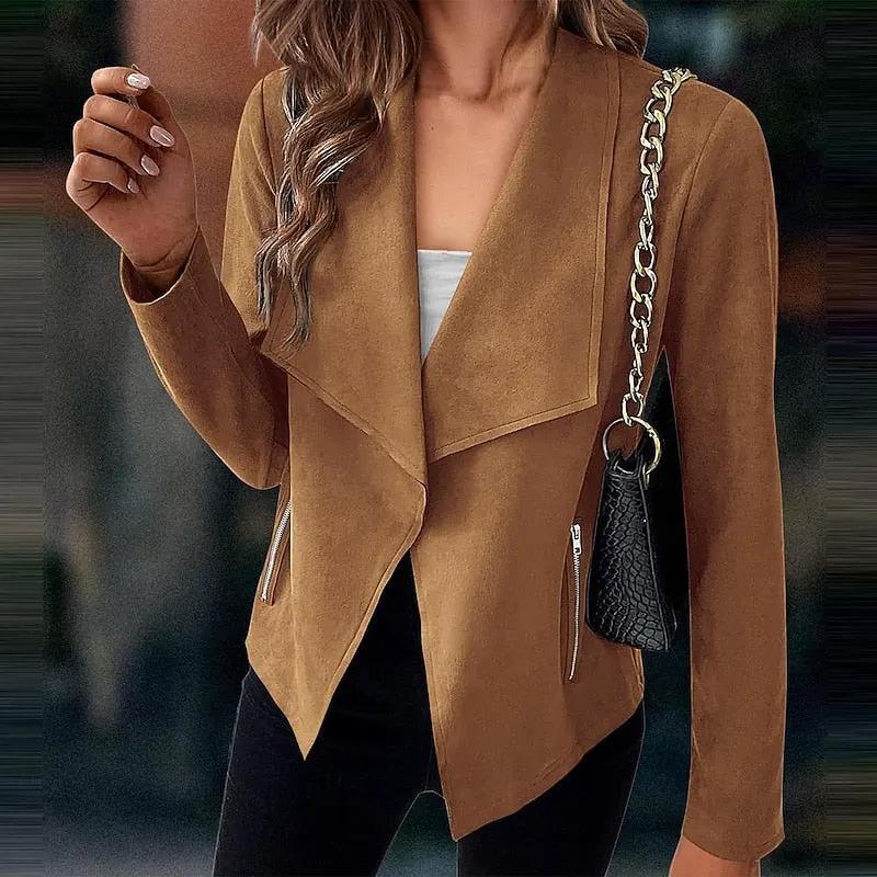 Elaine | Draped Open-Front Jacket by My Store