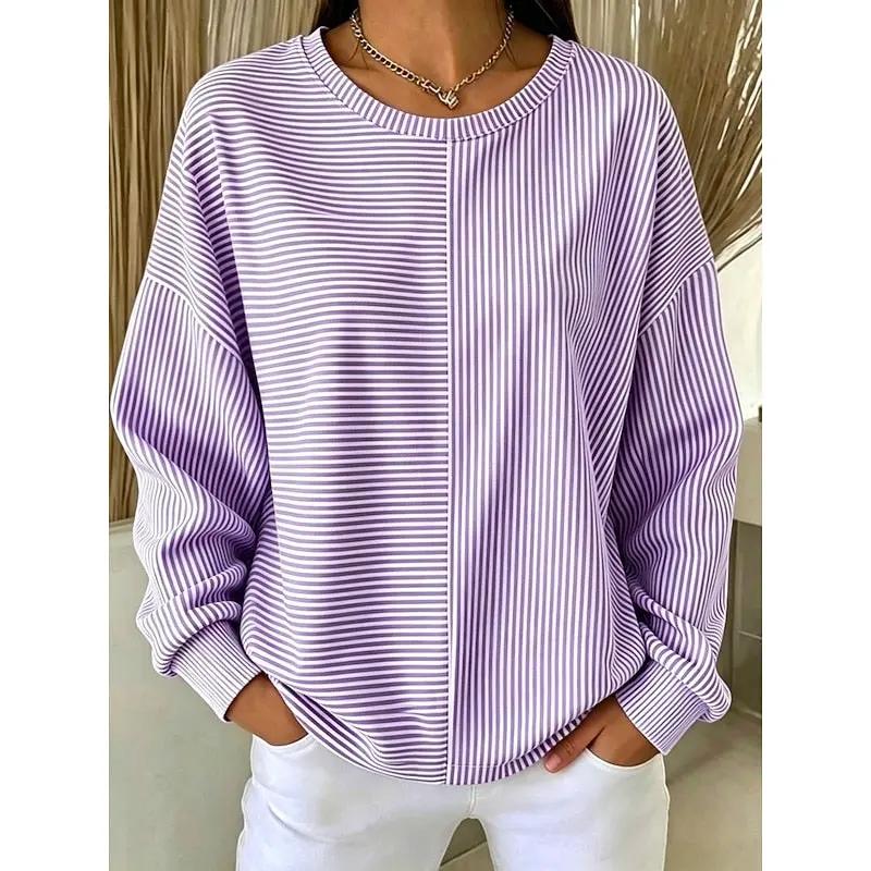 Corinna | Relaxed Striped Sweatshirt by Bellmaren