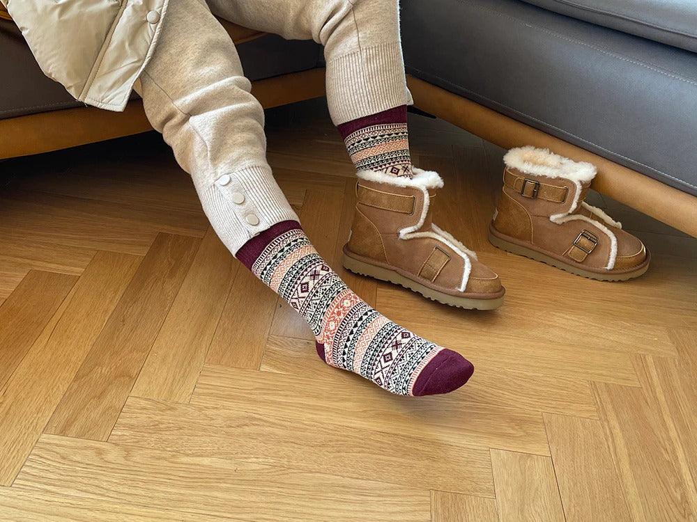 Winter Socks – Nordic Patterns, Double-Layer Knit & Five-Pair Set