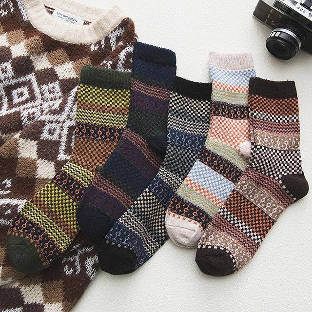 Winter Socks – Nordic Patterns, Double-Layer Knit & Five-Pair Set