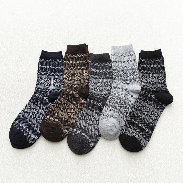 Winter Socks – Nordic Patterns, Double-Layer Knit & Five-Pair Set