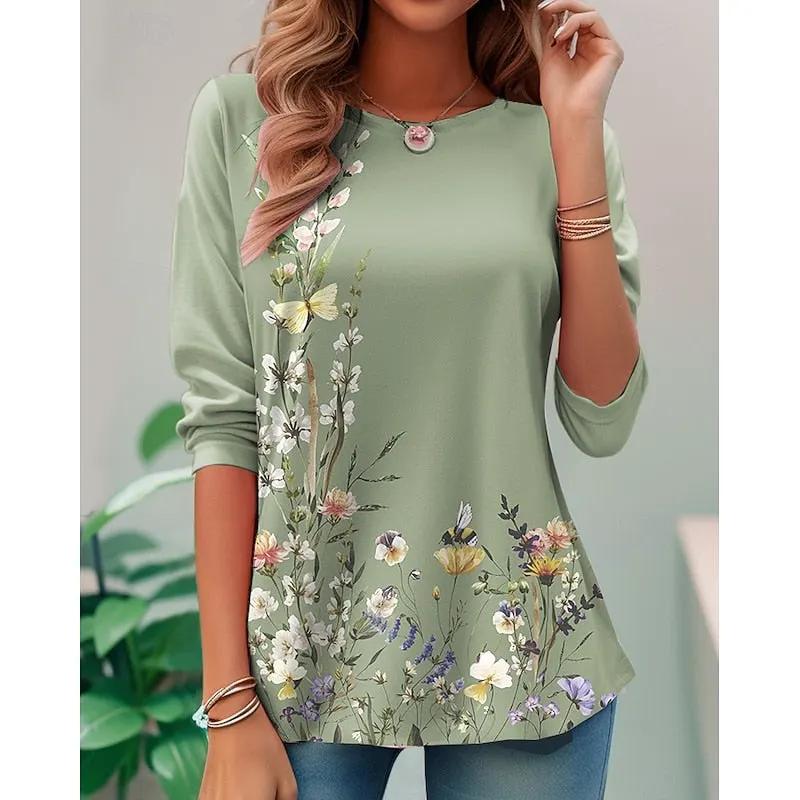 Miriam | Floral Long-Sleeve Top by Bellmaren