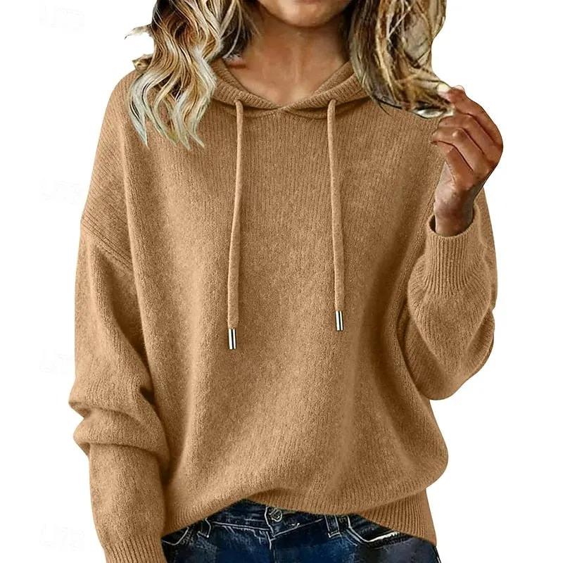 Delphine | Relaxed Hooded Knit Sweater by My Store