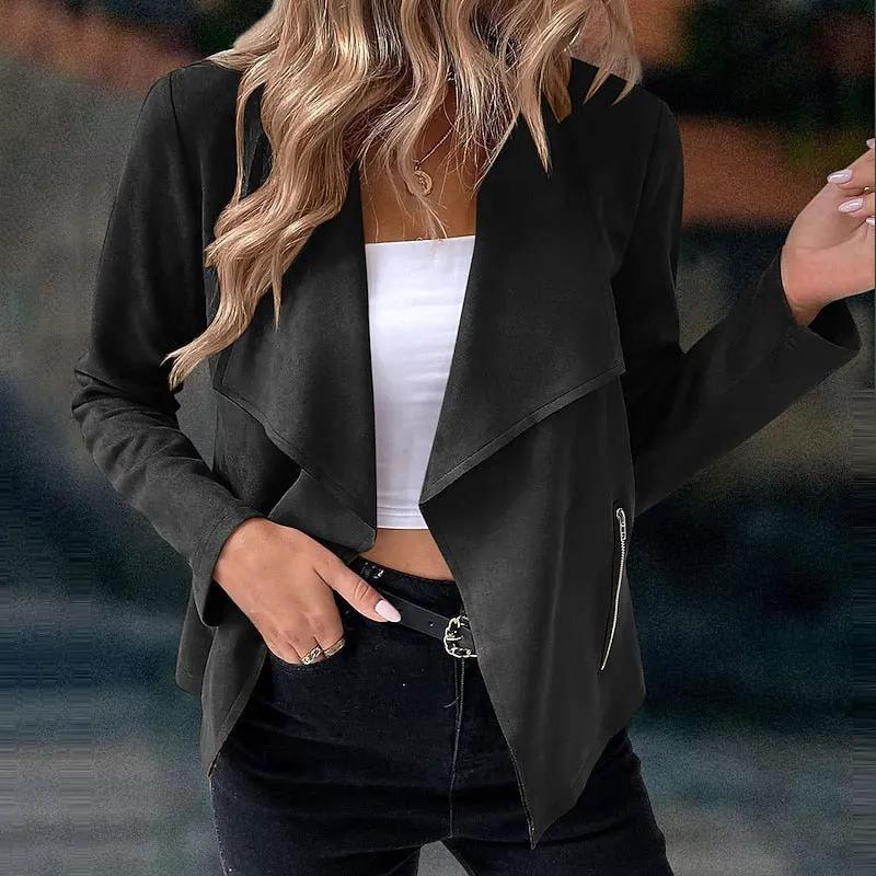 Elaine | Draped Open-Front Jacket by My Store