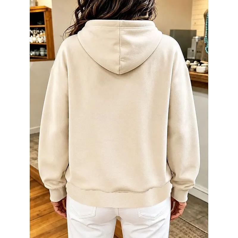 Women's Relaxed Fit Drawstring Hoodie With Pocket-Women's Hoodies-Bellmaren-Orange-S-My Store