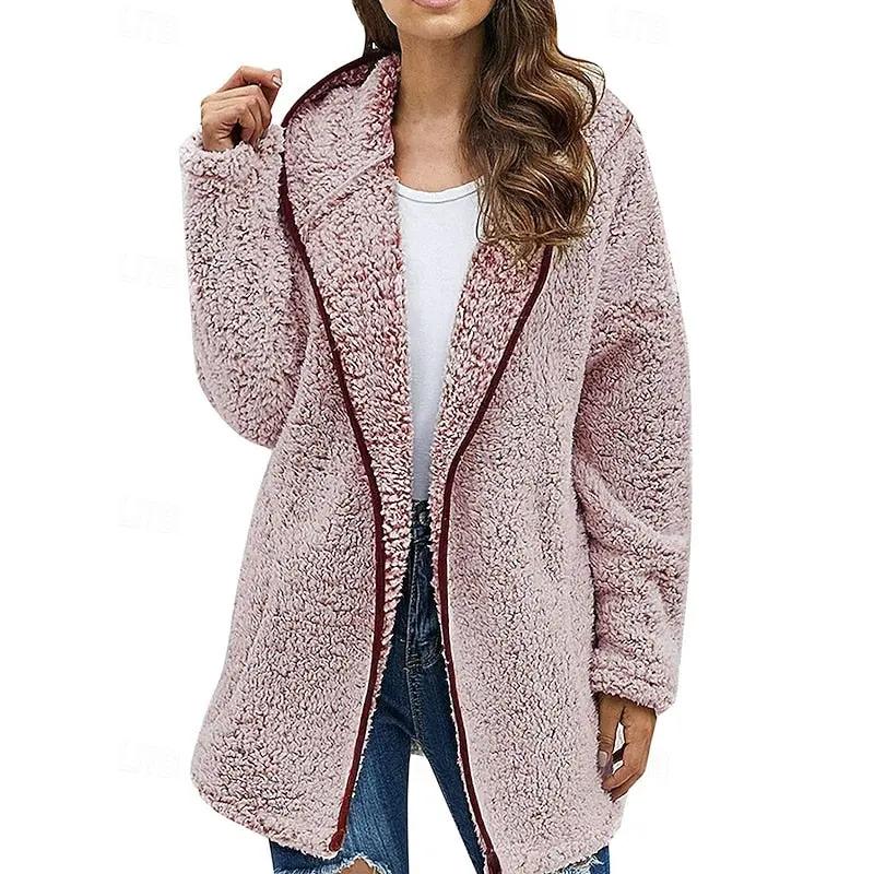 Women's Zip-Front Plush Hooded Jacket | Relaxed Fit by Bellmaren
