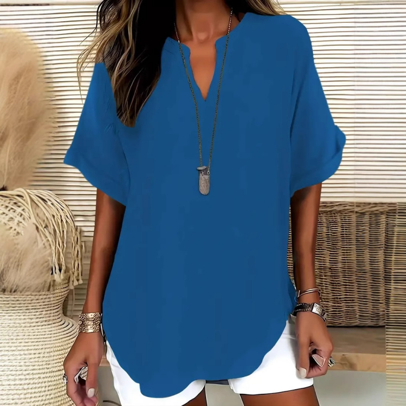 Daniela | Stylish Mid Sleeve V-Neck Blouse by My Store