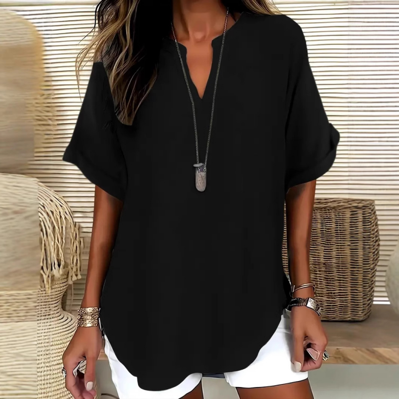 Daniela | Stylish Mid Sleeve V-Neck Blouse by My Store