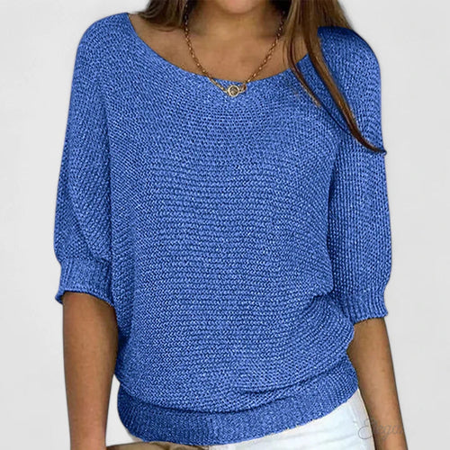 Women's Relaxed Batwing Sweater Soft Gathered Shape by Bellmaren
