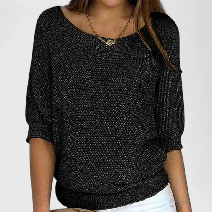 Women's Relaxed Batwing Sweater Soft Gathered Shape by Bellmaren