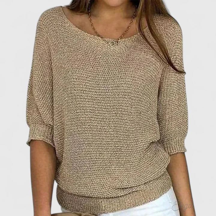 Women's Relaxed Batwing Sweater Soft Gathered Shape by Bellmaren