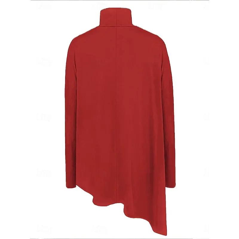 Evelyn | Draped Asymmetrical Turtleneck Top by My Store