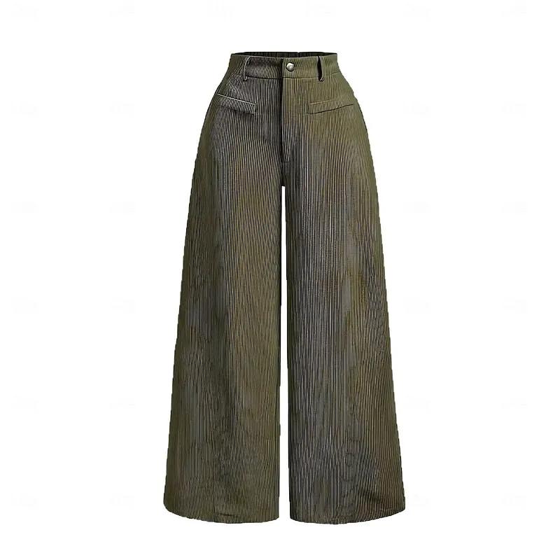 Women's Wide-Leg Tailored Trousers With High Waist-Women's Trousers-Bellmaren-Black-XS-My Store