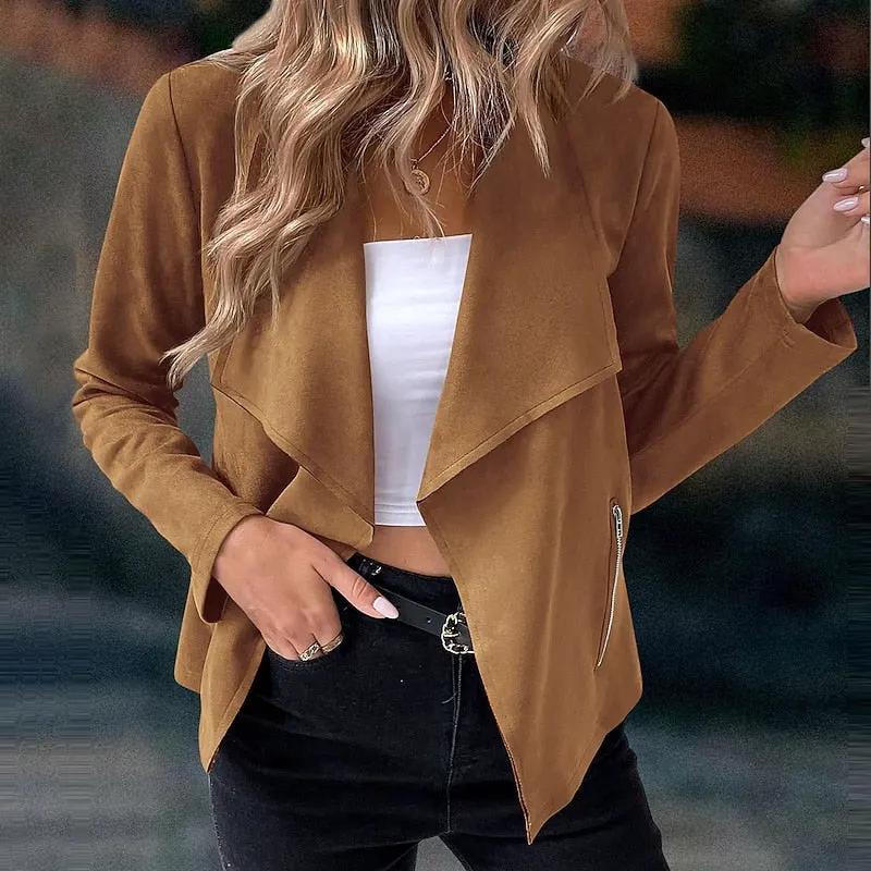 Elaine | Draped Open-Front Jacket by My Store