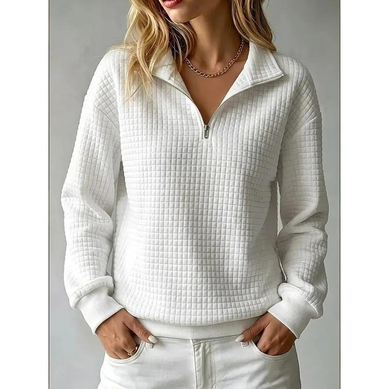 Juliana | Textured Half-Zip Pullover by My Store